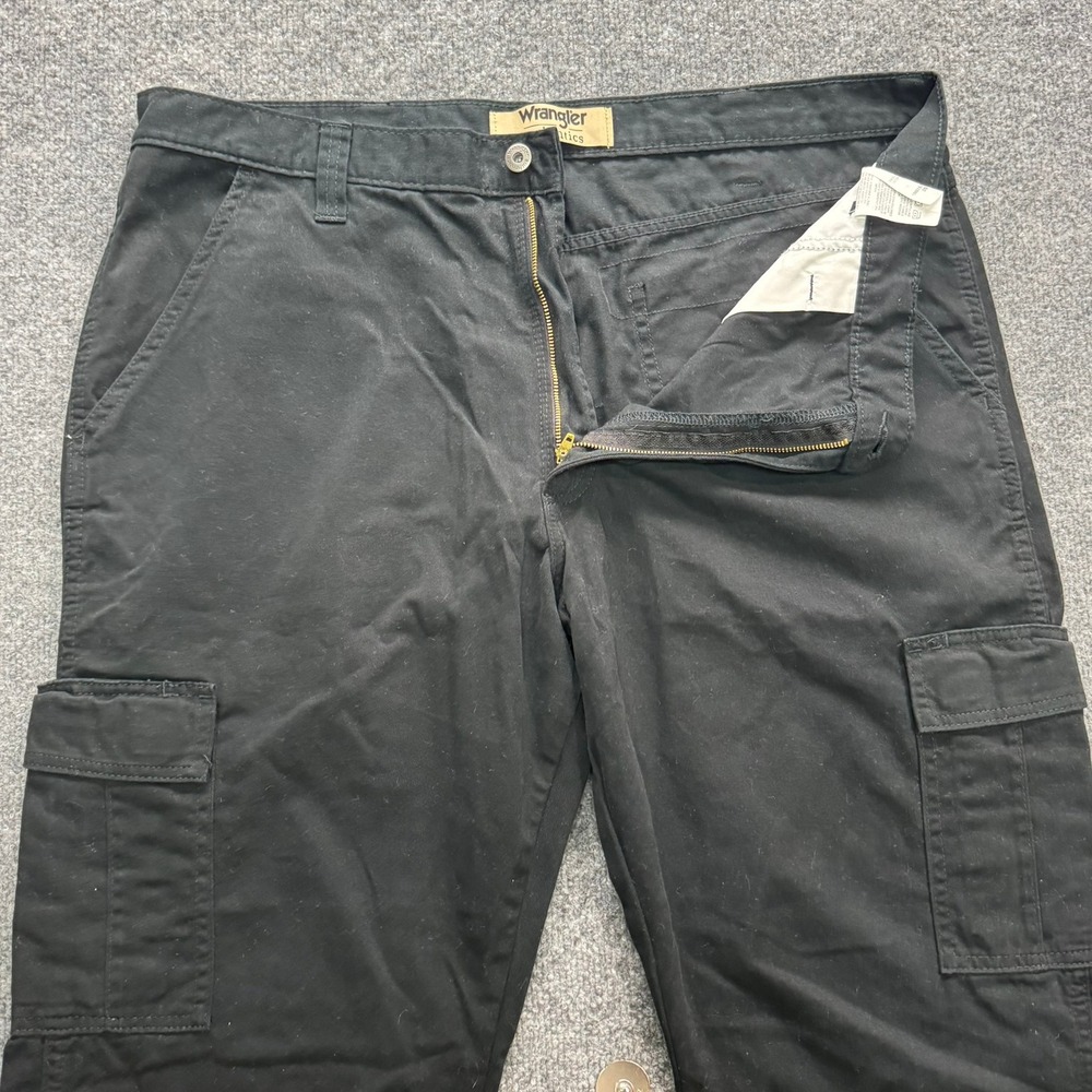 Wrangler Authentics Cargo Pants Men's 38x29 Black Full Length Utility Work Pants